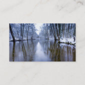 Winterwald mit schönem Stream Visitenkarte (Rückseite)