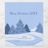 Winterwald Moderner Minimalwert Weinetikett (Einzelnes Label)