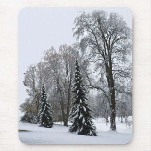 Winterwald Mousepad Schneelandschaft Geschenke (Vorne)