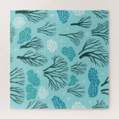 Winterwald: Nahtloses Vintage-Muster Puzzle (Horizontal)