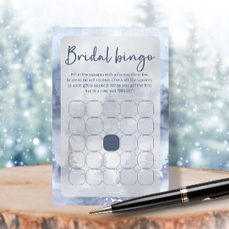 Winterwald Navy Blue Brautparty Bingo