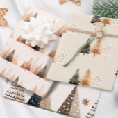 Winterwald neutraler Weihnachtsbaum Geschenkpapier Set