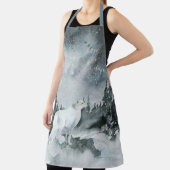 Winterwald Night Sky Weißer arktischer Fox Schürze (InSitu)