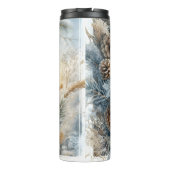 Winterwald Nuthatch Songbird Wassercolor Tumbler Thermosbecher (Rückseite)