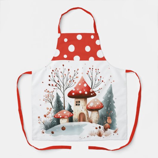 Winterwald-Pilze Schürze (Vorderseite)