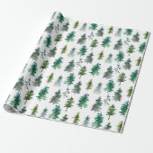 Winterwald-Pine-Baumuster Geschenkpapier (Ungerollt)