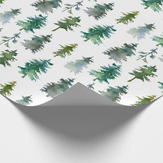 Winterwald-Pine-Baumuster Geschenkpapier (Ecke)