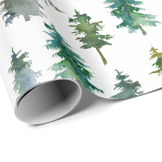 Winterwald-Pine-Baumuster Geschenkpapier (Rolleneckpunkt)
