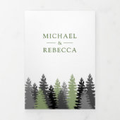 Winterwald Pine Foto Forest Wedding Dreifach Gefaltete Einladung (Cover)