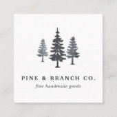 Winterwald | Pine Tree Logo Quadratische Visitenkarte (Vorderseite)