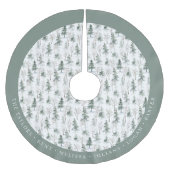 Winterwald Pine Tree Muster Personalisiert Polyester Weihnachtsbaumdecke (Vorderseite)