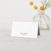 Winterwald Pine Trees Elegante schicke Hochzeit Platzkarte (Rückseite)