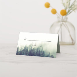 Winterwald Pine Trees Elegante schicke Hochzeit Platzkarte