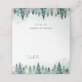 Winterwald Pine Trees | Handschrift Platzkarte (Außenseite Aufgefaltet)