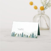 Winterwald Pine Trees | Handschrift Platzkarte (Vorderseite)