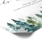 Winterwald Pine Trees Karten und Geschenke Untersc Poster (Ecke)
