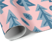 Winterwald Pine Trees Moon Stars Geschenk Geschenkpapier (Rolleneckpunkt)