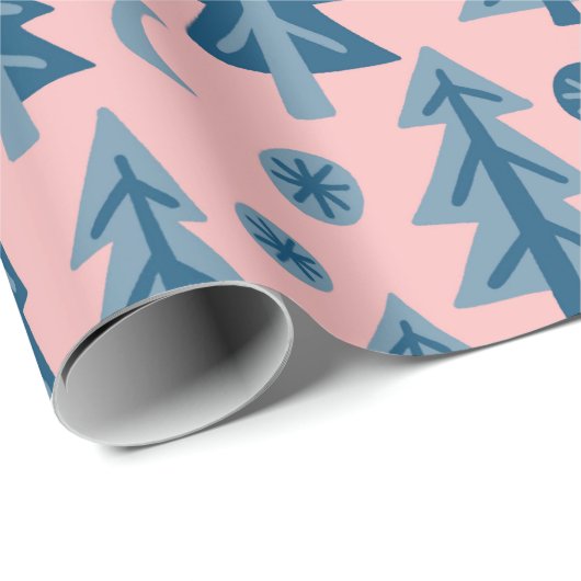 Winterwald Pine Trees Moon Stars Geschenk Geschenkpapier (Rolleneckpunkt)
