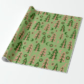Winterwald Pine Trees Moon Stars Natur Geschenkpapier (Ungerollt)