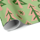 Winterwald Pine Trees Moon Stars Natur Geschenkpapier (Rolleneckpunkt)