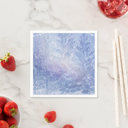 Winterwald Pine Trees Snowflakes/Schneeflocken Ele Serviette (Beispiel)