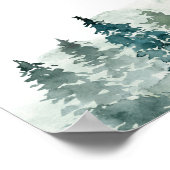 Winterwald Pinienbäume Begrüßungszeichen Poster (Ecke)