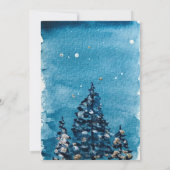 Winterwald Pinienbäume Hochzeit Einladung (Rückseite)