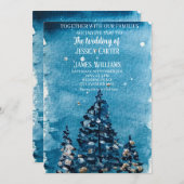 Winterwald Pinienbäume Hochzeit Einladung (Vorne/Hinten)