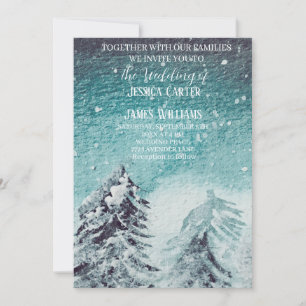 Winterwald Pinienbäume Hochzeit Einladung