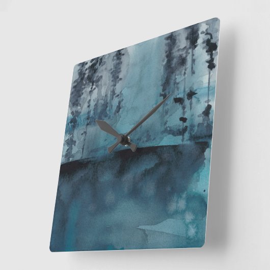 Winterwald Quadratische Wanduhr (Winkel)