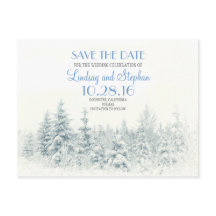 Winterwald romantisch weiß Save the Date