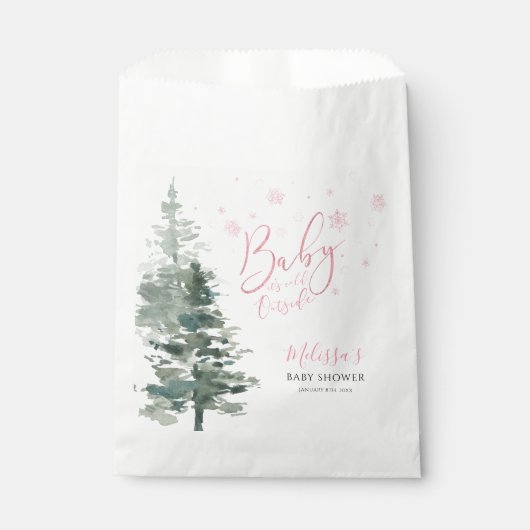 Winterwald Rosa Es ist kalte Außendusche Geschenktütchen (Vorderseite)