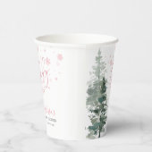 Winterwald Rosa Es ist kalte Außendusche Pappbecher (Rechts)