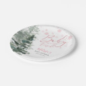 Winterwald Rosa Es ist kalte Außendusche Pappteller (Schrägansicht)