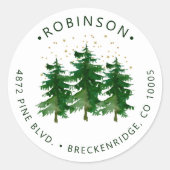 Winterwald Rücksendeadresse Klassischer Rundaufkle Runder Aufkleber (Vorderseite)