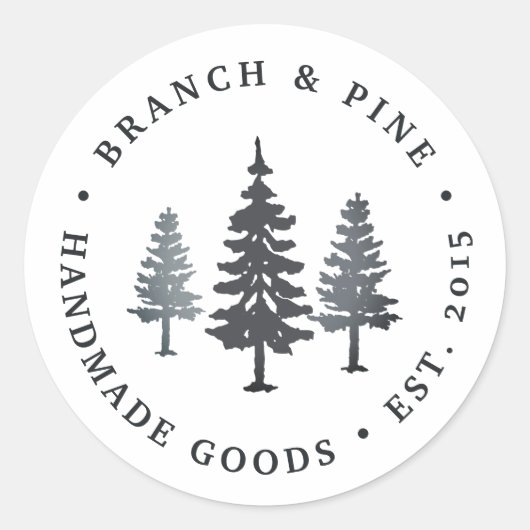 Winterwald Runder Aufkleber (Vorderseite)