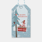 Winterwald rustikale Pine Baum Happy Holidays Geschenkanhänger (Vorderseite)