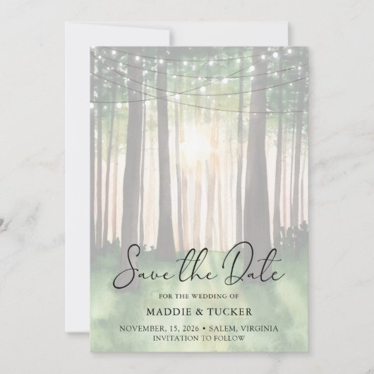 Winterwald | Rustikale Stringleuchten Save the Dat Save The Date (Vorderseite)