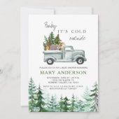 Winterwald Rustikale Waldtierschauer Einladung (Vorderseite)