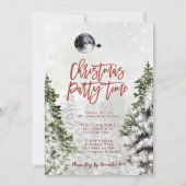 Winterwald Santa Weihnachtszeit Party Einladung (Vorderseite)