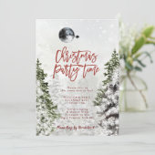 Winterwald Santa Weihnachtszeit Party Einladung (Stehend Vorderseite)