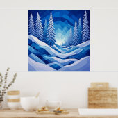 Winterwald Saphirblau ❄️ Poster (Küche)