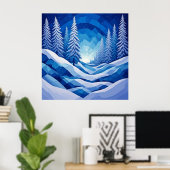 Winterwald Saphirblau ❄️ Poster (Heimbüro)