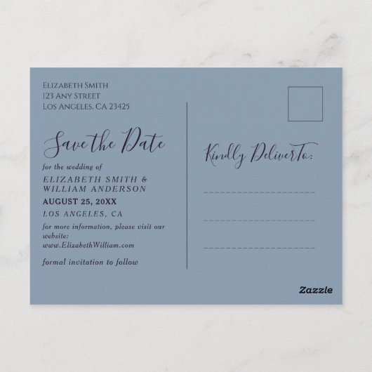 Winterwald Save the Date Postkarte (Rückseite)