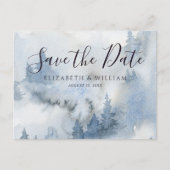 Winterwald Save the Date Postkarte (Vorderseite)