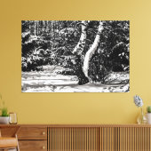 Winterwald, Schnee, Birken und Waldbäume Leinwanddruck (Insitu (Wohnzimmer))