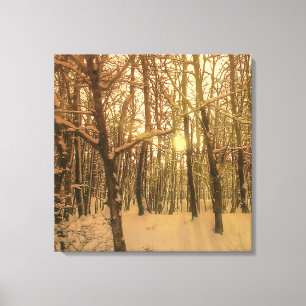 Winterwald Schnee und Licht Leinwanddruck