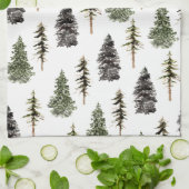 Winterwald-Schneebaume Geschirrtuch (Gefaltet)