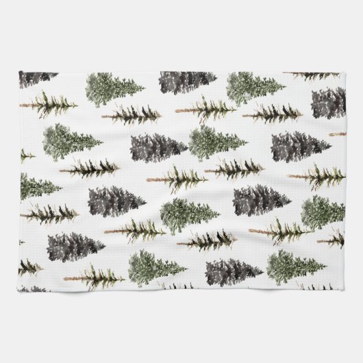 Winterwald-Schneebaume Geschirrtuch (Horizontal)
