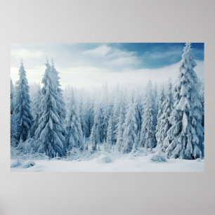 Winterwald Serene Landschaft Surreal Poster
